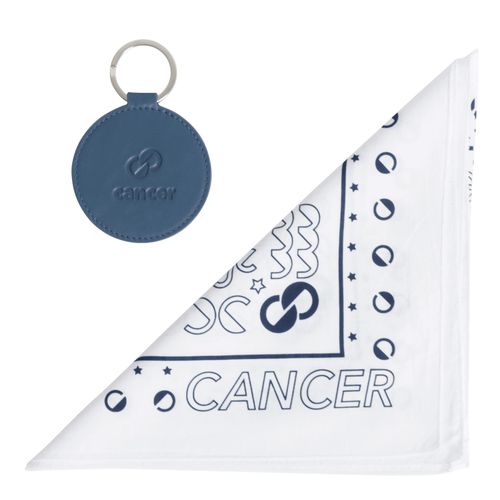 DOOZ Cancer Bandana + Keychain Set in White