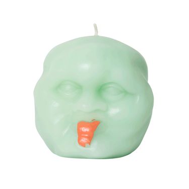 Green Sculpted Head Candle