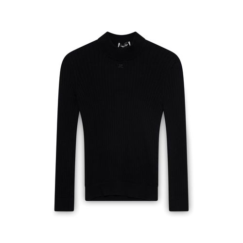 Courreges Black Mock Neck Sweater
