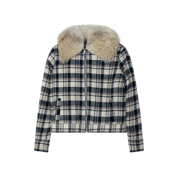 Jenni Kayne Checkered Shearling Jacket