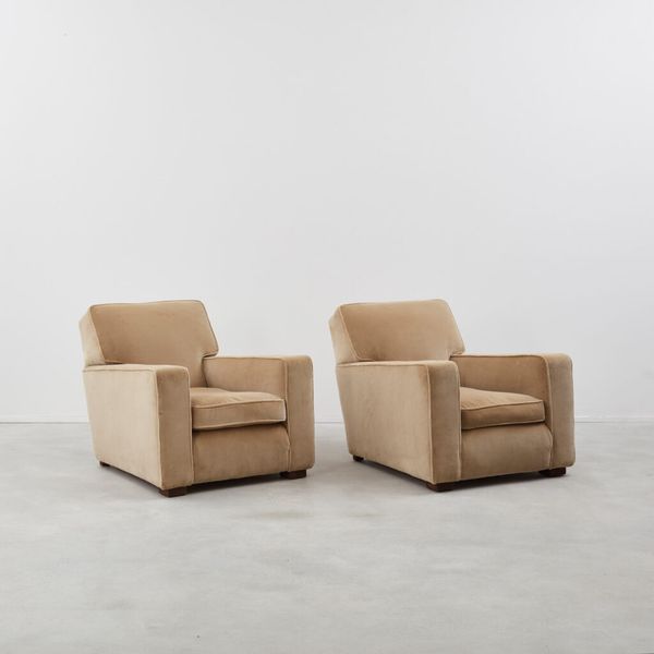 Pair of Art Deco Club Armchairs, France, 1940s