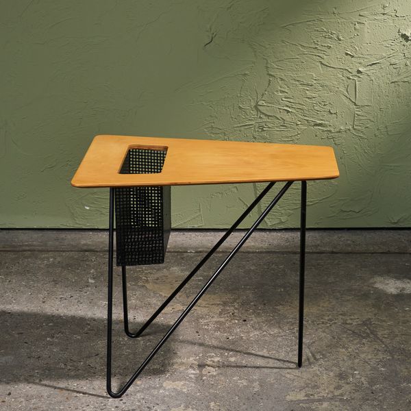 Rare Side Table 'TM03' by Cees Braakman for Pastoe in Birch and Metal, The Netherlands, 1953