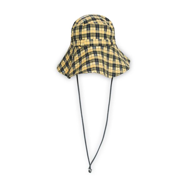 Ganni Yellow Plaid Bucket Hat