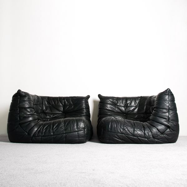 Dark Green Togo Corner Sofas