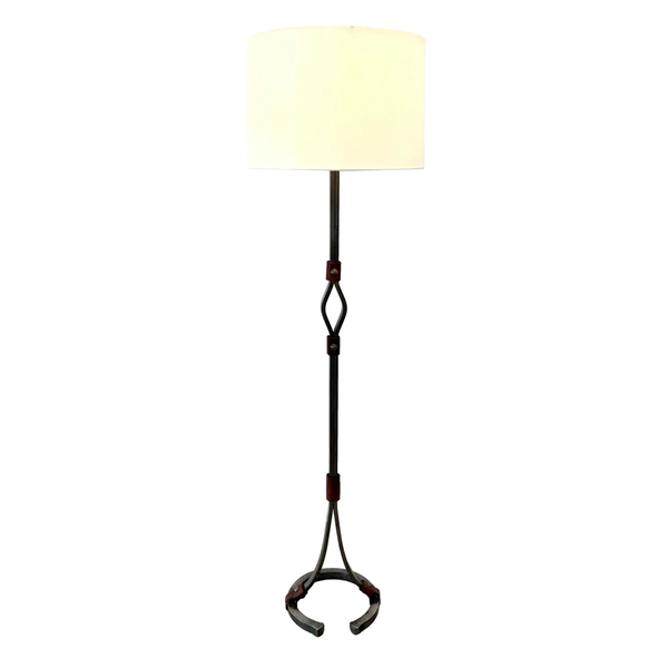 Steel and Leather Floor Lamp