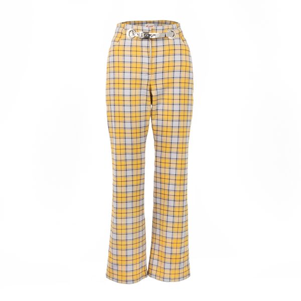 Miaou Morgan Plaid Chain Pants