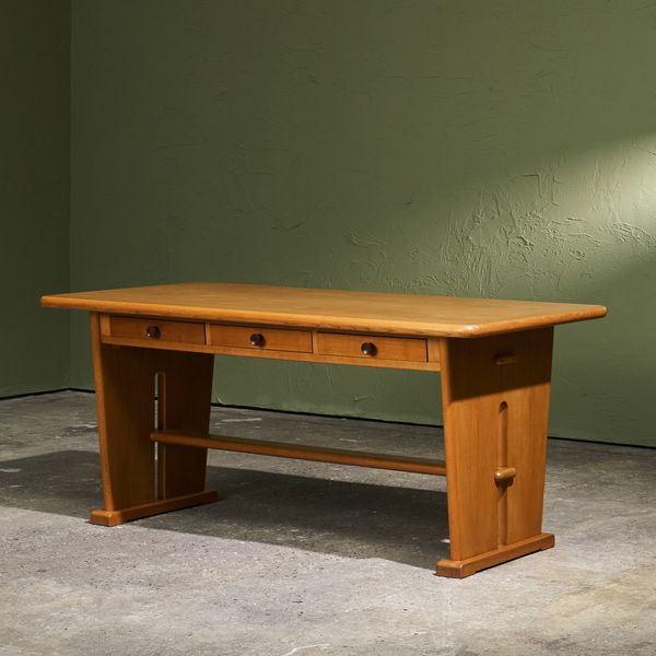 Two-sided Modernist Art Deco Desk in Ash by Bas van Pelt for 'My Home'