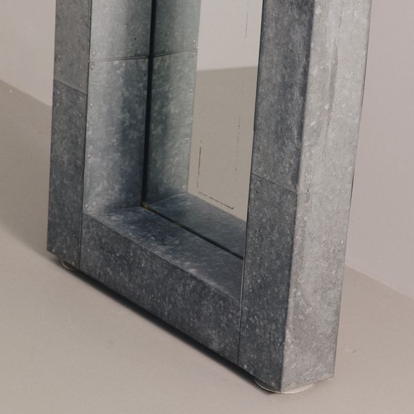 Custom Oversized Mirror in Galvanised Zinc by Tom Dixon, 1993