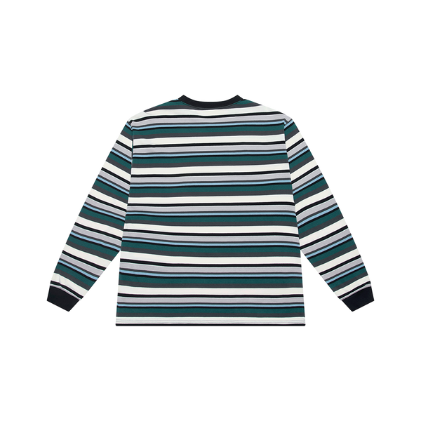 Pleasures x MLB Green and Brown Striped Long Sleeve