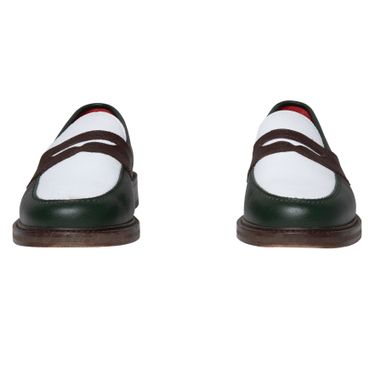 Aimé Leon Dore ALD Green And White Penny Loafers