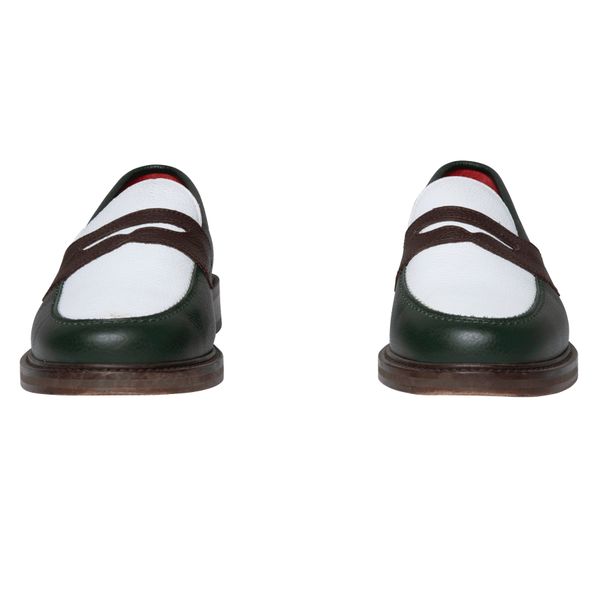 Aimé Leon Dore ALD Green And White Penny Loafers