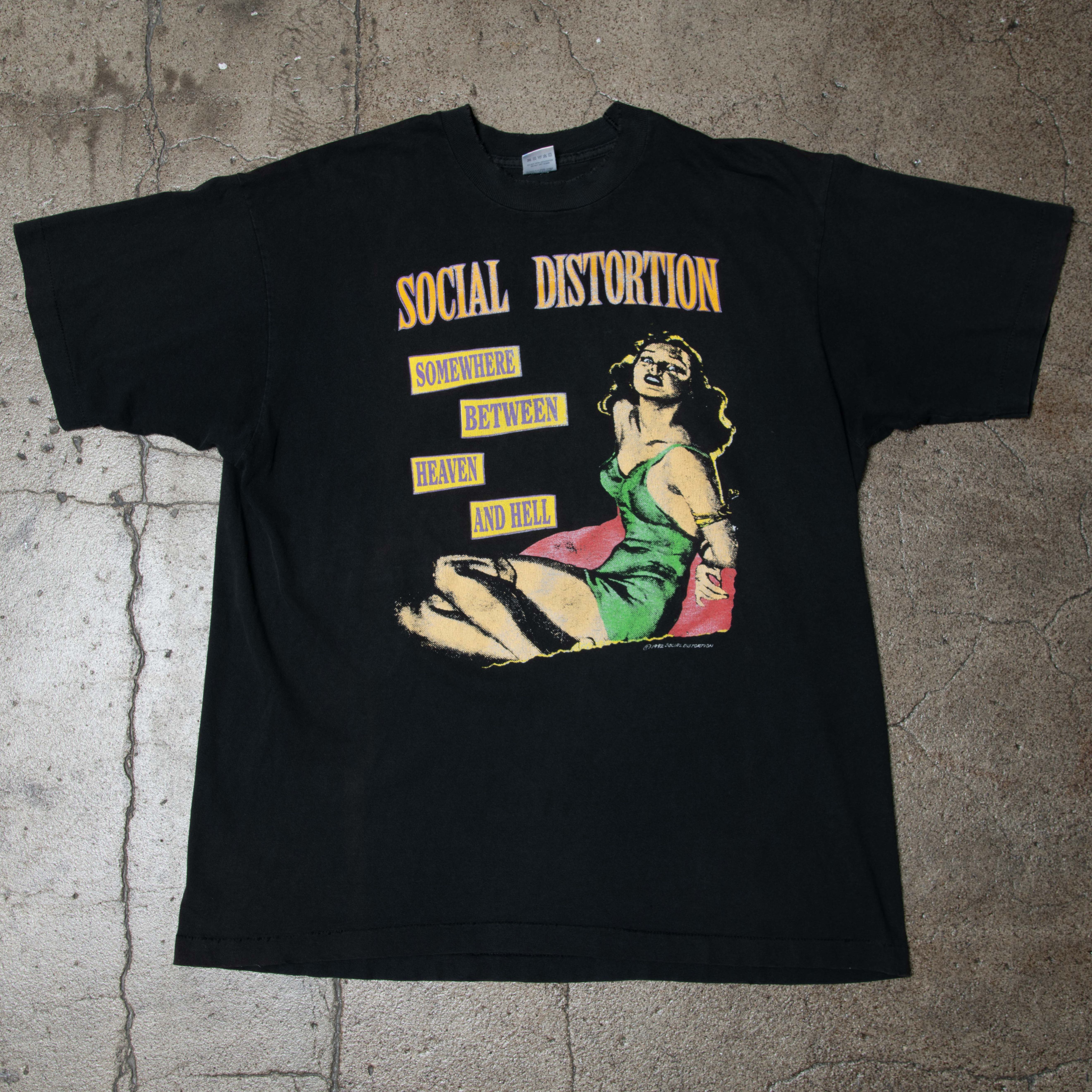 Vintage Black 'Social Distortion' t-shirt by Justin Reed | Basic.Space