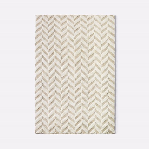 Herringbone White Rug by Edin & Lina Kjellvertz