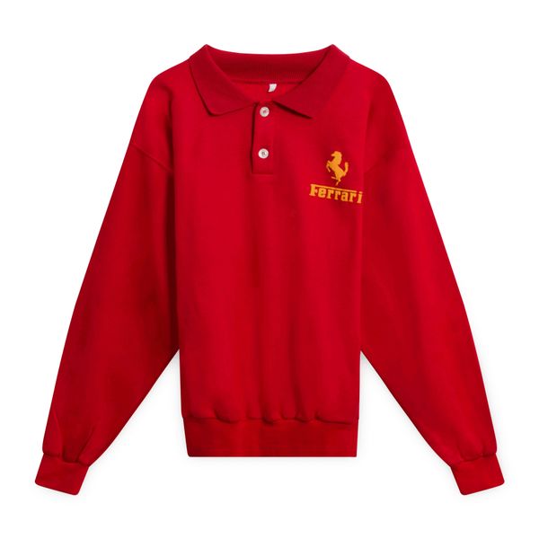 Ferrari Red Collared Sweatshirt