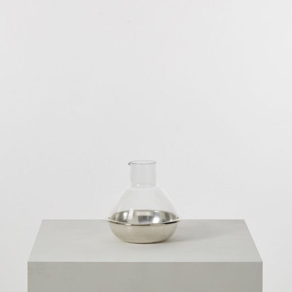 Lino Sabattini Silver-Plated Glass Carafe, Italy, 1970s