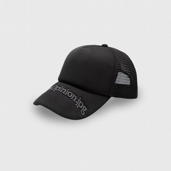 .jpg Embroidered Trucker - Black