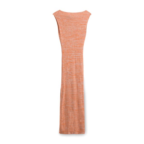 Anna Quan Orange Fitted Knit Dress