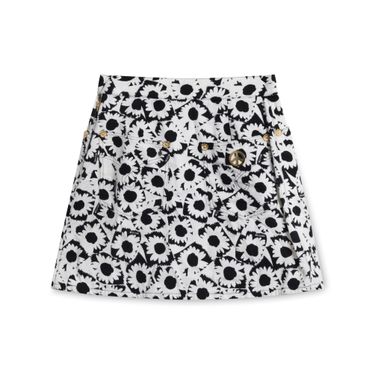 Moschino Pleated Floral Denim Skirt