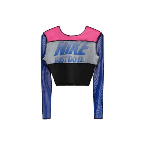 JJVintage Reworked Nike Long Sleeve Top in Blue/Pink/Black