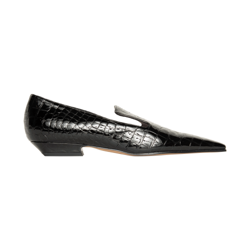 Khaite Marfa Croc Patent-Leather Loafers