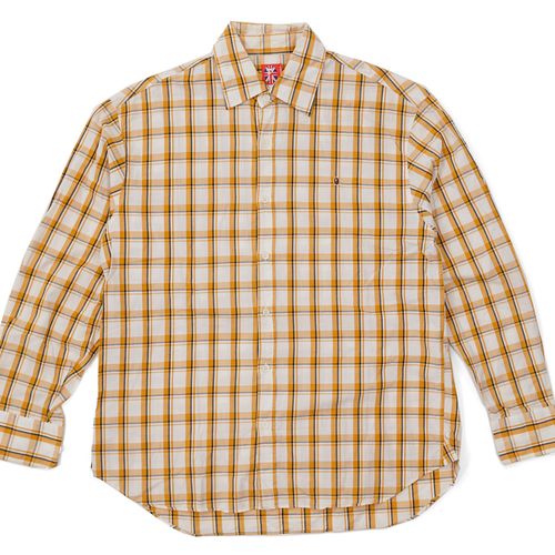 BAPE Apehead Pocket Plaid Button-Up Shirt light_brown