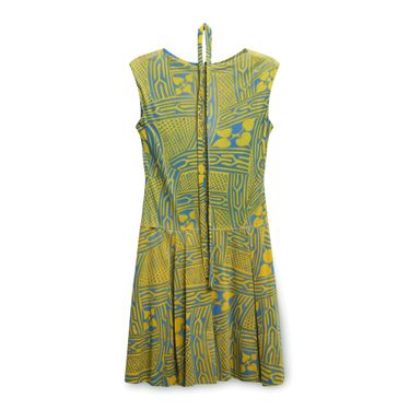 60s Bright Graphic Print Silk Dress