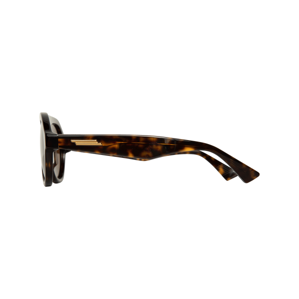 Bottega Veneta Havana Rounded Sunglasses