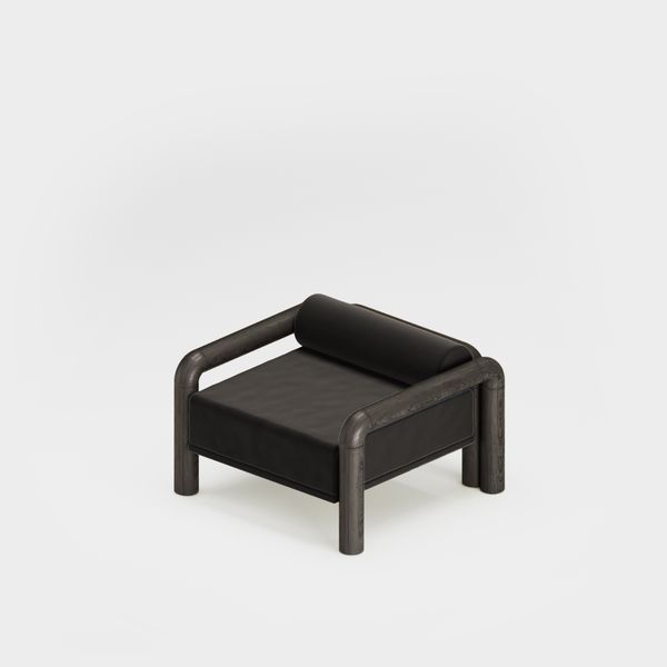 Prowling Velvet Armchair with Solid Wood Legs