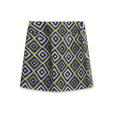 Vintage Prada Diamond Pattern Wrap Skirt - Purple/Green