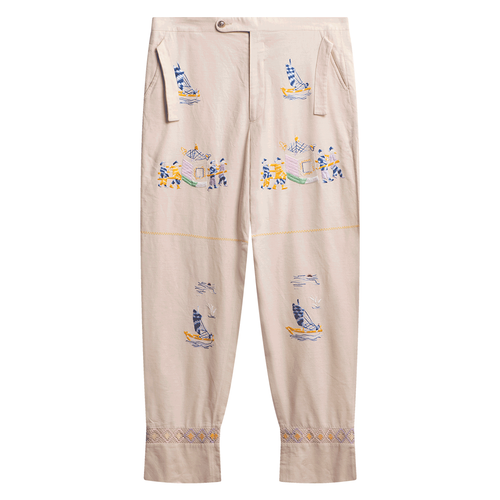 Bode Silk Embroidered Pants