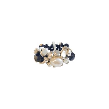 Crystal Beaded Stone Pearl Ring