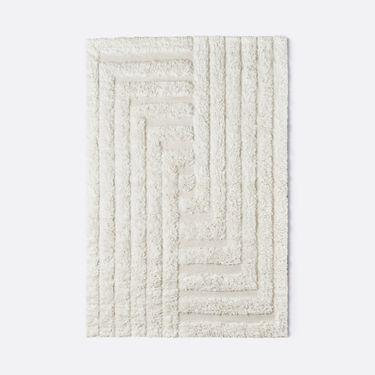 Shaggy Labyrinth White Rug