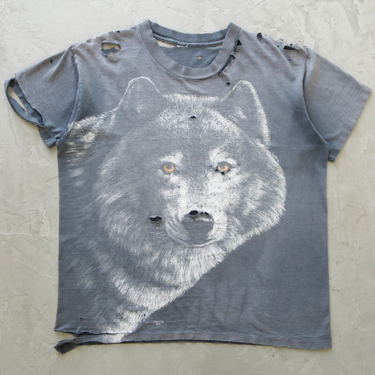 1990S THRASHED FADED WOLF TEE 