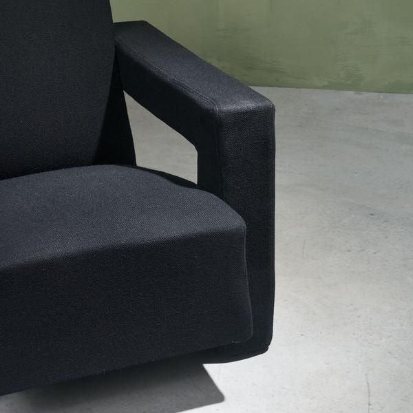Early 'Utrecht' Chair for Metz & Co in Black Upholstery by Gerrit Rietveld, 1936