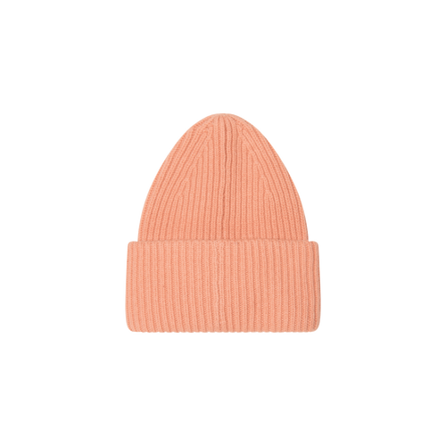 Acne Studios Pink Face Logo Patch Ribbed Beanie