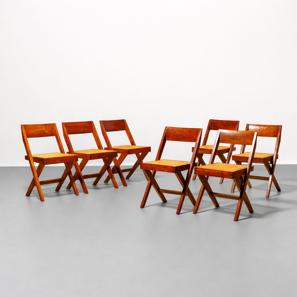 Set of Library Chairs by Pierre Jeanneret, 1960