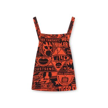 Wild and Lethal by Walter Van Beirendonck Orange Graphic Tank