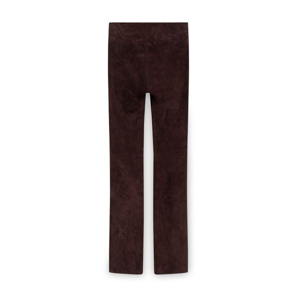 SPRWMN Brown Suede Micro Flare Pants