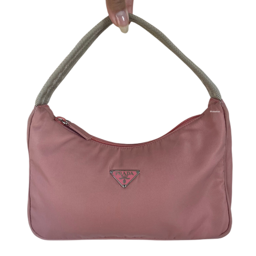 Prada Nylon Tessuto Mini MV515 Pink Hobo Bag