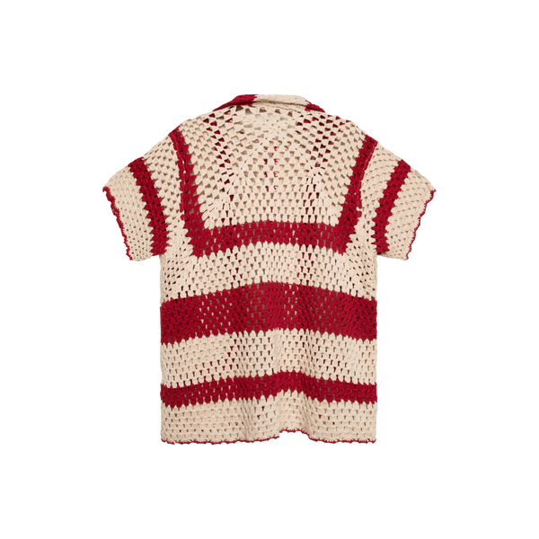 BODE Paprika & Cream Crochet Shirt 