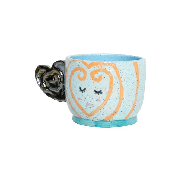 Orange Metal Heart Mug