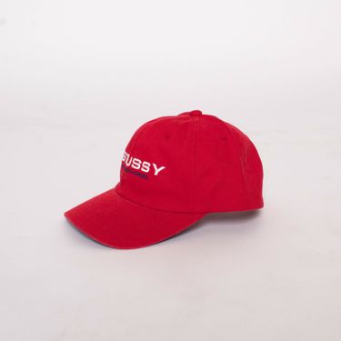 Stussy International Strapback Hat in Red