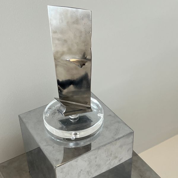 Chrome Sculpture on Lucite Base