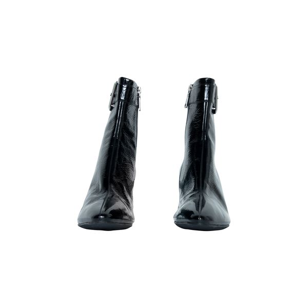 Prada Black Patent Leather Ankle Boots