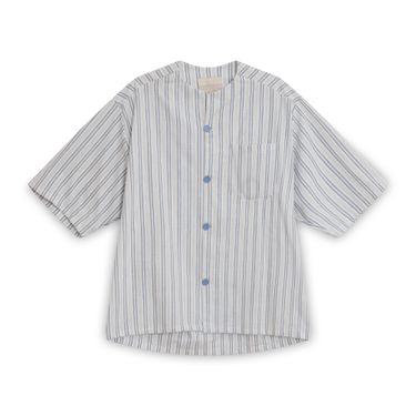 Striped Collarless Shirt