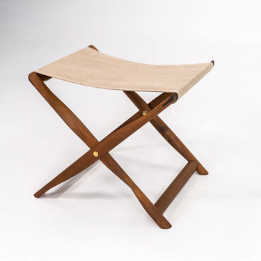 Smoked Ash Oil and Natural Canvas Propeller Stool by Kaare Klint for Carl Hansen, 2021