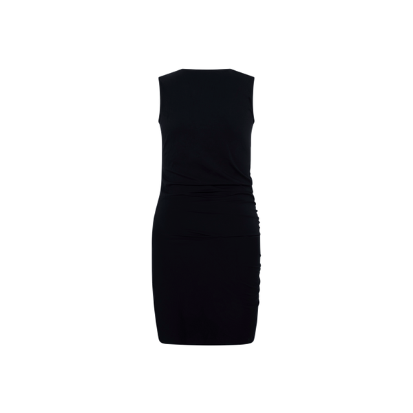 Amina Muaddi x Wolford Black Ruched-Side Jersey Dress