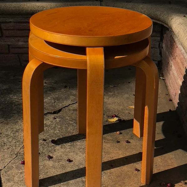 Model 60 Stool, Refurbished Early Model by Alvar Aalto