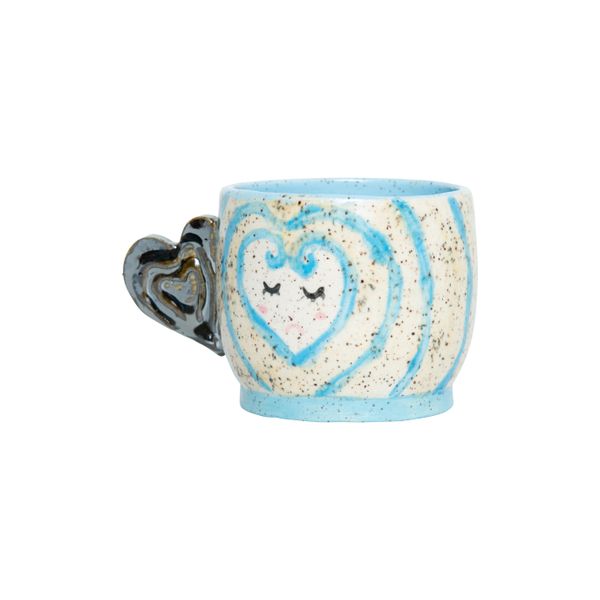 Light Blue Metal Heart Mug