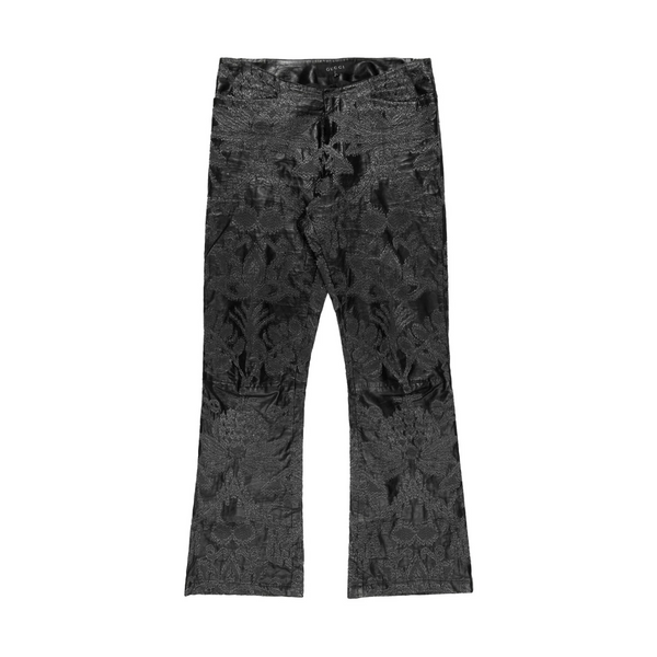 Gucci Tom Ford Embroidered Leather Pants